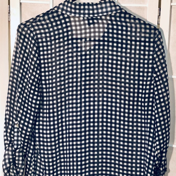 Slightly Sheer Gingham Check Button up - Picture 4 of 7